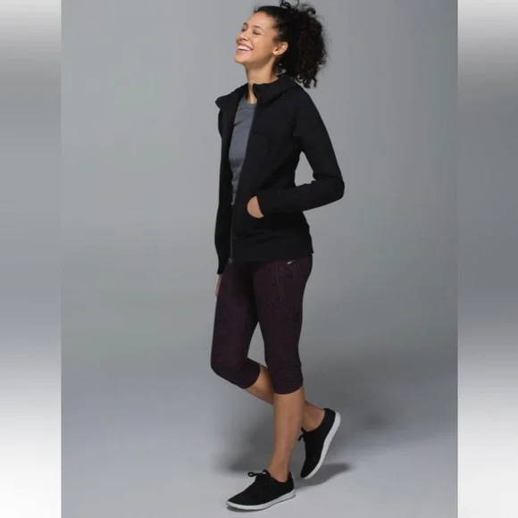 Lululemon Top Speed Crop Star Crushed Black Cherry Size 4 - Picture 5 of 16